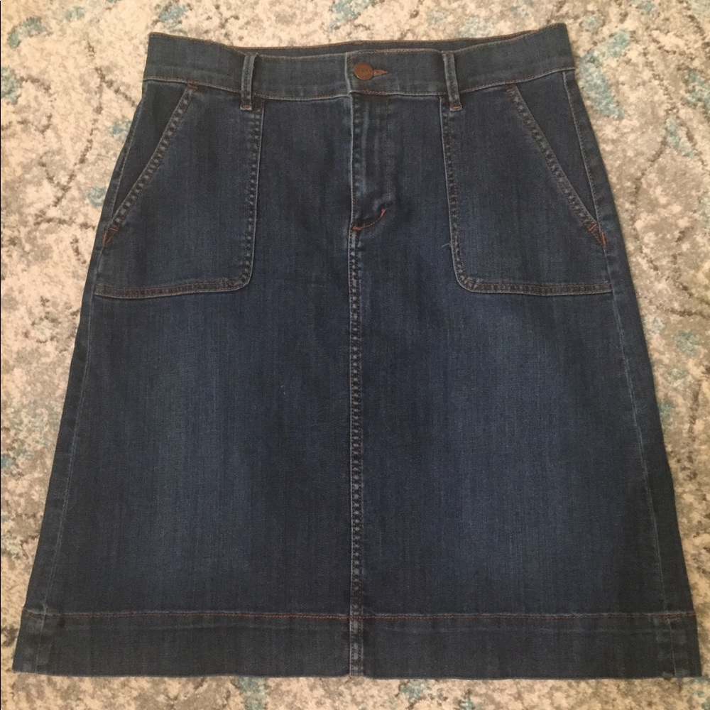 A-line denim skirt